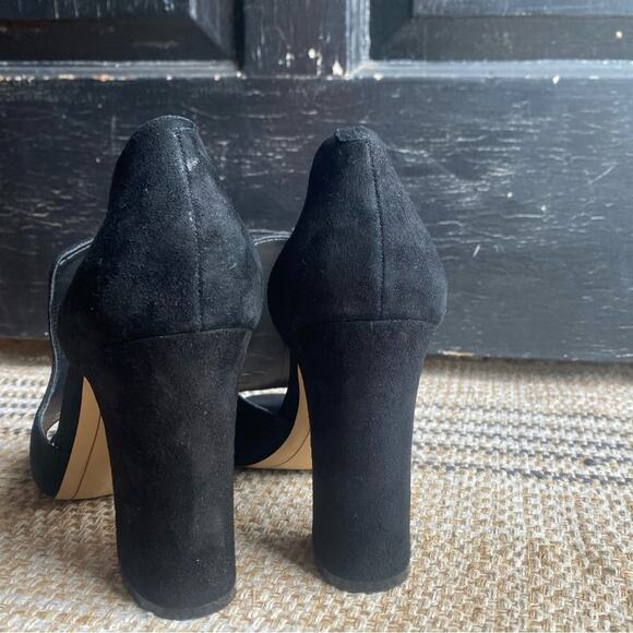 Black Karl‎ Lagerfeld suede block open toe heel sandals stunning 10 / 41 - Picture 2 of 8